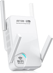 2026 WiFi Extender Signal Booster for Home, AX1500 - WiFi 6 Range Extender Wireless Repeater, Internet Extender Booster 5G, Long Range Signal Amplifier, Extend WiFi Coverage, Fix Dead Zones