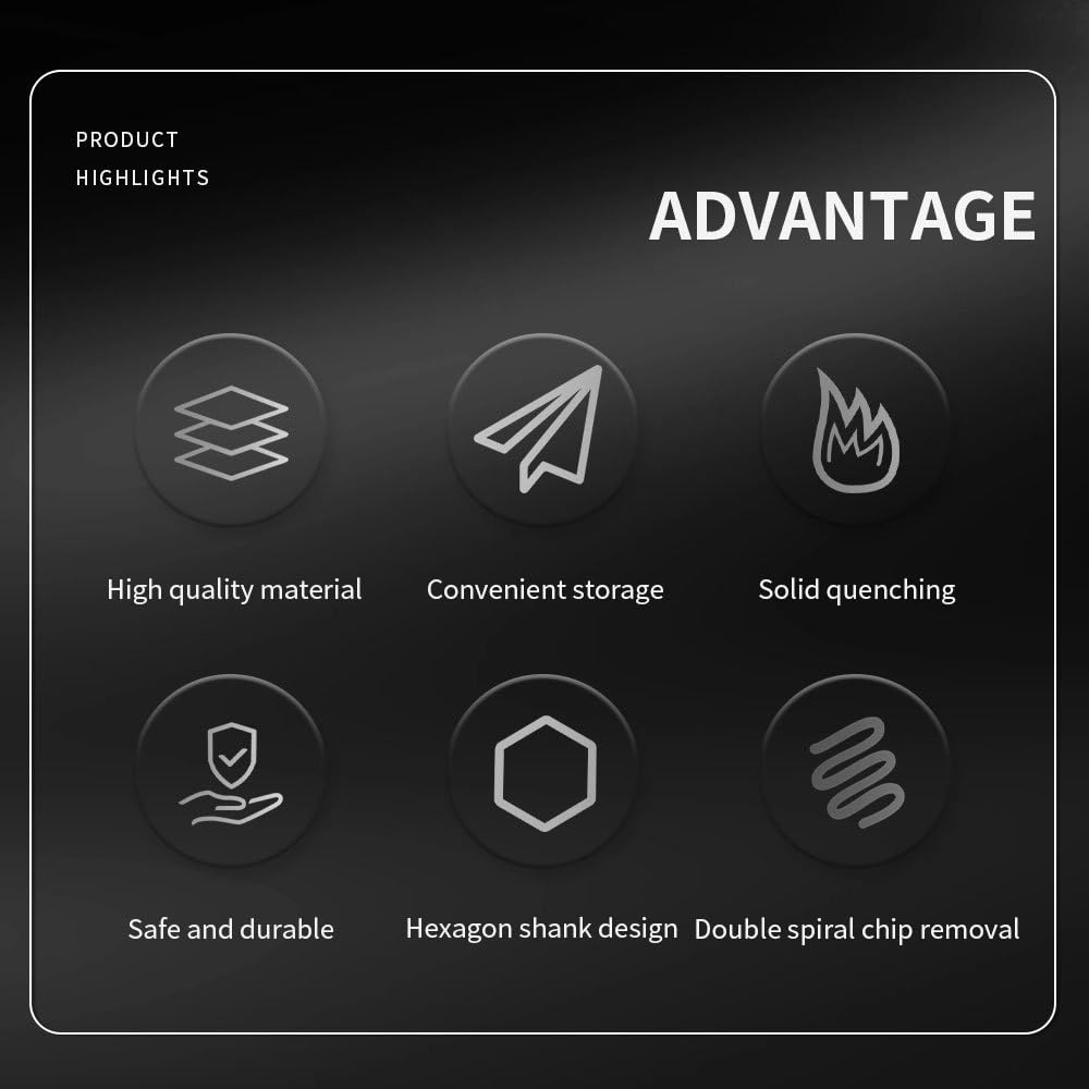 11Pcs Screw Extractor and Left Hand Drill Bits Set Included 5Pcs Screw Extractor, 5Pcs HSS Drill Bits and 1Pcs Adapter - Image 2