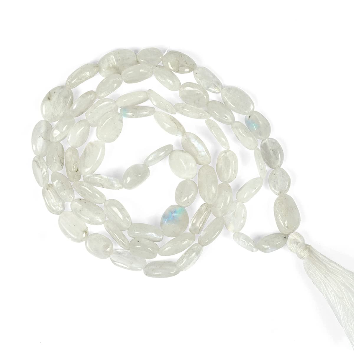 Reiki Crystal Products Natural Rainbow Moonstone Mala Oval Bead Crystal Stone Mala for Reiki Healing and Crystal Healing Stones (Color : off White) (B07L6XRVX7) Amazon Price History, Amazon Price Tracker