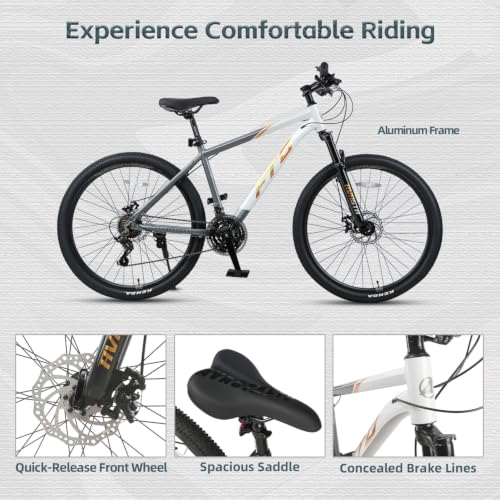 Image of AVASTA Earth 26 27.5 Inch Mountain Bike MTB for Adult Man Women Male | Lightweight Aluminum Alloy Frame, Dual Disc Brakes, Switchable Front Suspension, 21-Speed Gear Shifter