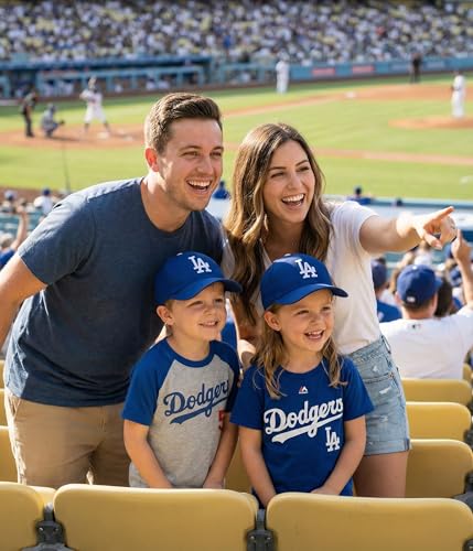 Gorra para niños Los Angeles Dodgers ajustable azul miniatura 5