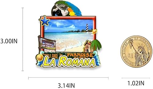Miniatura 3 de La Romana - Imán de madera para nevera, diseño 3D de República Dominicana, recuerdos coleccionables, decoración hecha a mano, 2