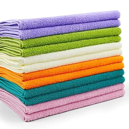 Cleanbear Handtücher aus 100 % Baumwolle, für Badezimmer, 12 Stück, ultraweich, 33 x 73 cm, mehrfarbig – Bild 3