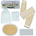 LEYF Set bagno peeling e pulizia corpo 5 in 1/100% naturale e di alta qualità/Spugna di Luffa, Pietra Pomice, Guanto Esfoliante Viso e Corpo, Cintura Esfoliante Scrubber Corpo/Hammam-Kese immagine