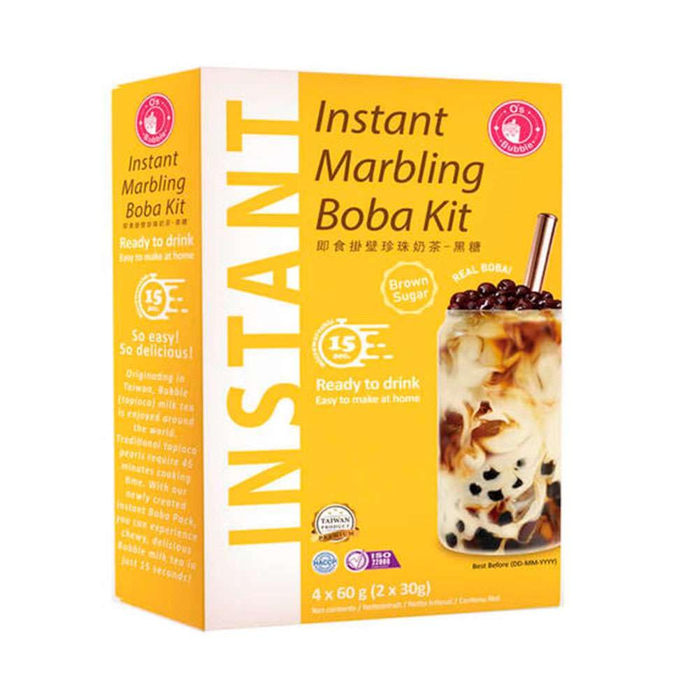 Kit Bubble Tea Azúcar Moreno 4 servicios té de burbujas taiwanés con perlas de tapioca y sirope caramelizado