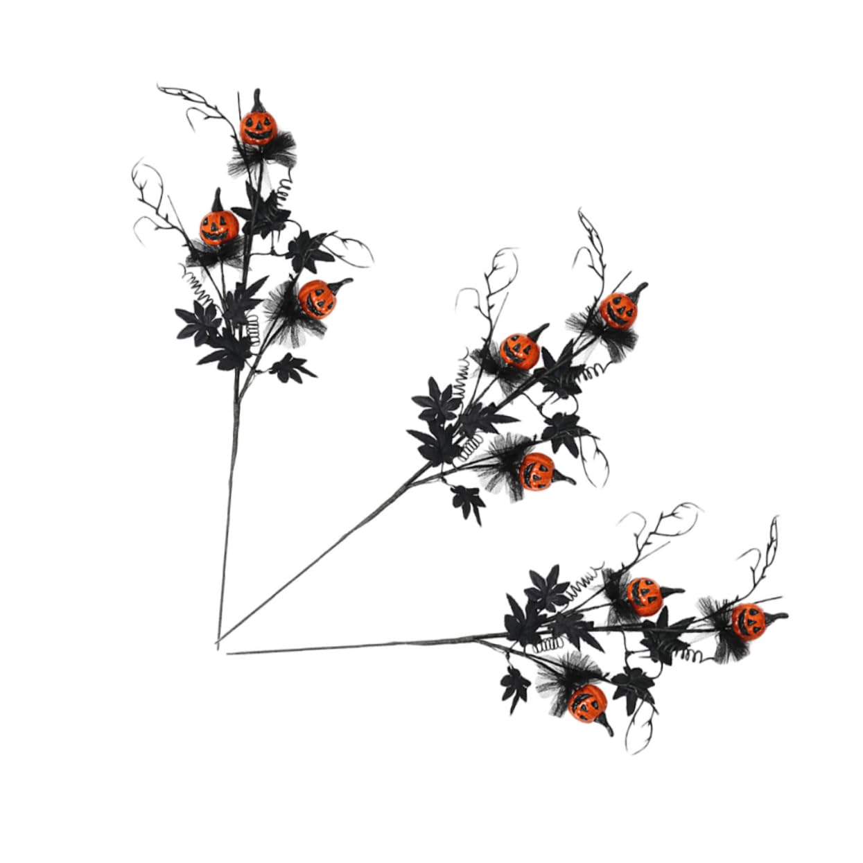 Ramas artificiales de arce negro con calabazas estacionales para arreglos góticos de Halloween