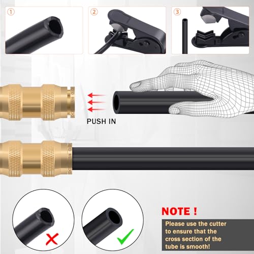 Image of CheeMuii 23 PCS Brass DOT Air Line Fittings Kit 1 /4 3 /8 1 /2 DOT Quick Connect Air Fittings Straight Union Push to Connect Air Hose Fittings for Semi Truck Trailers Air Brake System