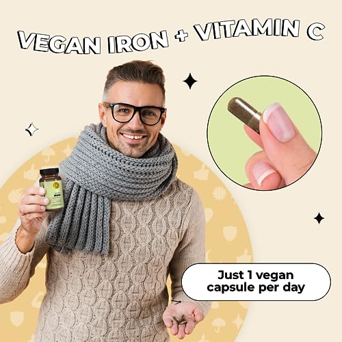 Future Kind Vegan Iron Supplement With Vitamin C (30 Iron Capsules) In Glass Bottle thumb #2