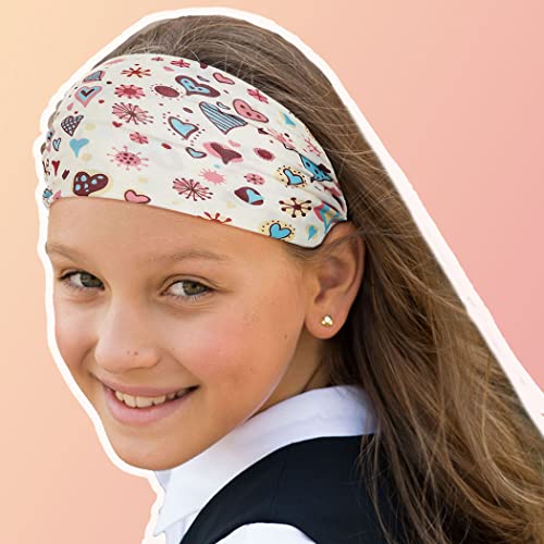 Bohend Girls Headbands Wide Knotted Hair Bands 3Pcs Non Slip Elastic Cute Head Bands Workout Yoga Sweatband Hair Accessories for Girls and Kids (C)4