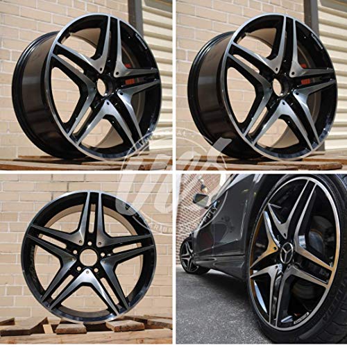 New 19 inch x 9.5 Wheels Rims CL63 AMG Double Spokes Style Black Machined Face Compatible With Mercede Benz Bolt Pattern 5x112 Set Of 4