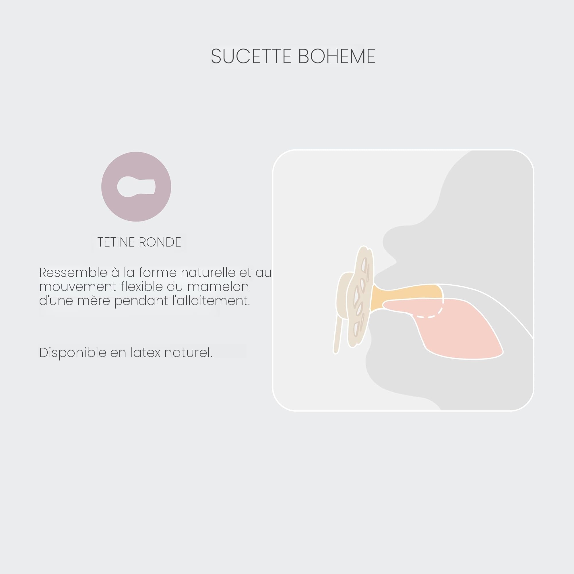 BIBS Boheme Lot de 2 tétines phosphorescentes, Sans BPA, Téterelle ronde, Latex de caoutchouc naturel, Taille 2 (6-18 mois), Rose Clair/Vanille - 3