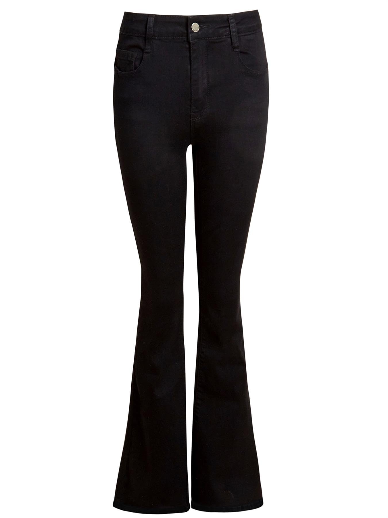 Ss7 Women's Black Denim Flared Stretch Bootcut Jeans, Size 6 To 16