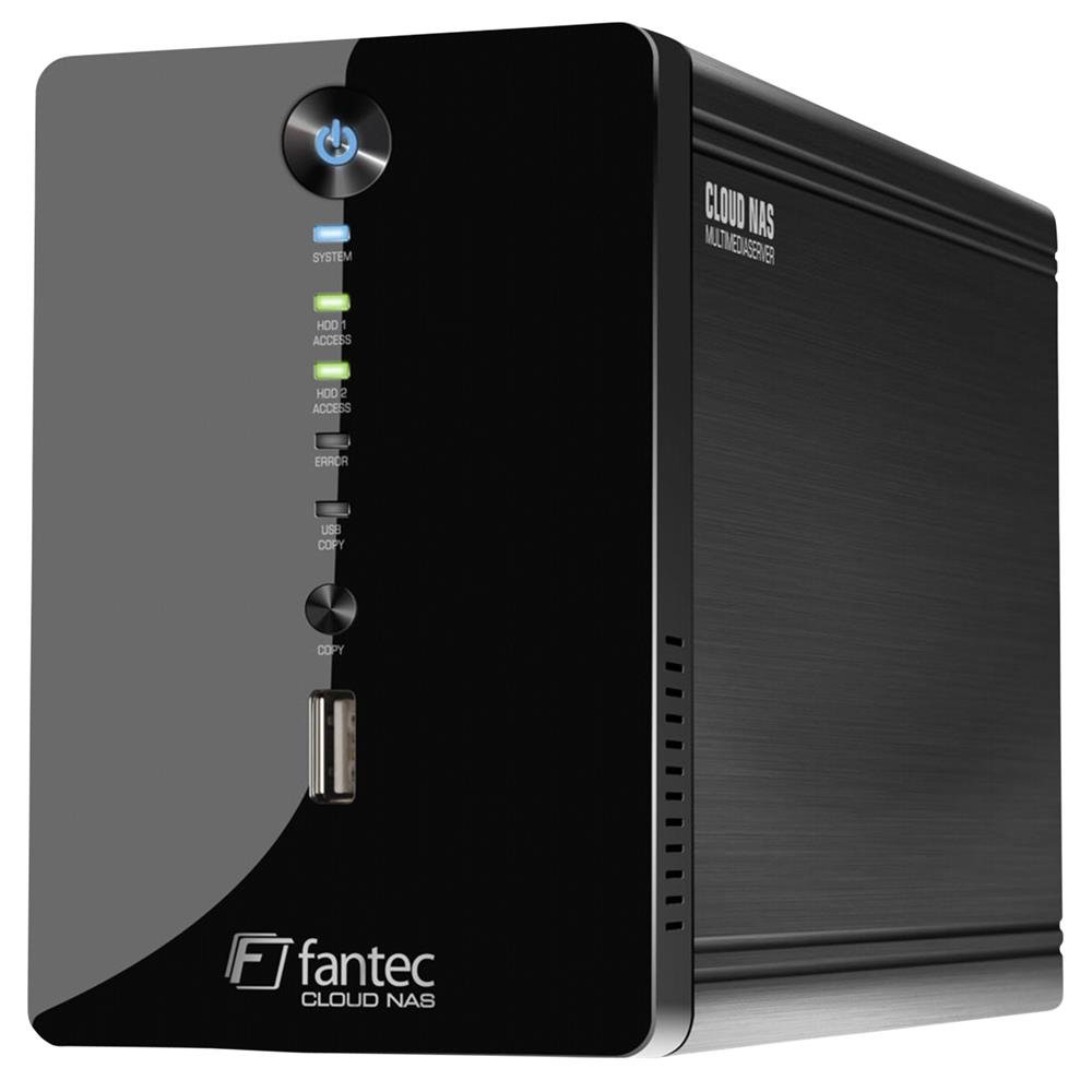 Fantec CL-35B2 - Servidor NAS (SATA, 480 MB/s, 48 W, 2 x USB 2.0), Negro