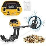 PaNt Detectores de Metales Alta Precisión y Impermeables Altura Ajustable 78-108 cm, Detector de Oro 2 Libras con Bobina de Búsqueda 25 cm y Conector para Auriculares Profundidad Máxima de 20 cm