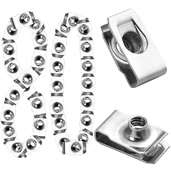 50 Clip Metallo U Nut M8 X 1.25 Estruso Compatibile GM 11516150 Axa Products