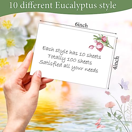 Image of Spiareal 100 Pcs Blank Note Cards 4 x 6 in Blank Decorative Notecards Index Cards Bulk Thank Greeting Notecards for DIY School Office Wedding Baby Shower(White,4 x 6 in,Floral) (Pack of 2)