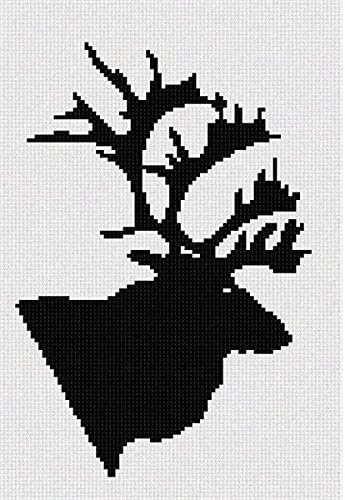 Pepita Needlepoint kit: Caribou Silhouette, 7" x 10"