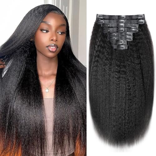 Brazilian Virgin Kinky Straight Clip in Human Hair