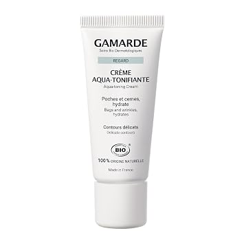 كريم Gamarde Aqua-Tonifying Cream - كريم مضاد للشيخوخة للعين يقلل من الانتفاخات والهالات السوداء - حمض الهيالورونيك والصبار يعيدان الترطيب - 0.7 أونصة