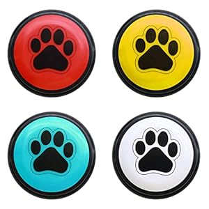 ChunHee Trainingsglocke für den Hund,Katzen Training Buzzer, Hunde Buttons zum Sprechen/Essen Sie etwas/Hinausgehen Interaktives Spielzeug Haustier Werkzeug 4 Farben