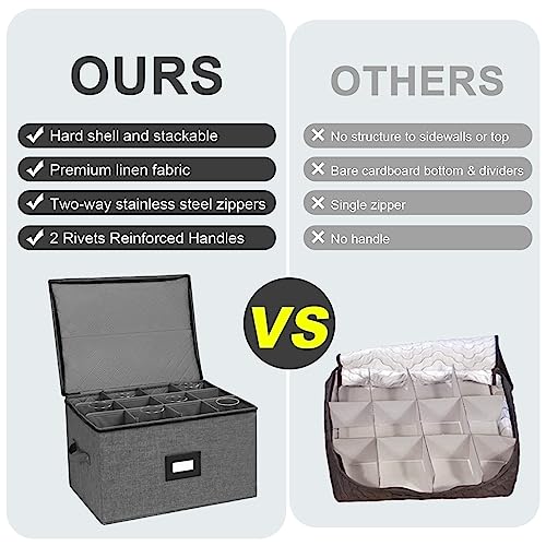 Mayniu Stemware Storage Cases, Wine Glass Storage Box Containers With Dividers For Glassware Crystal Storage And Transport thumb #2