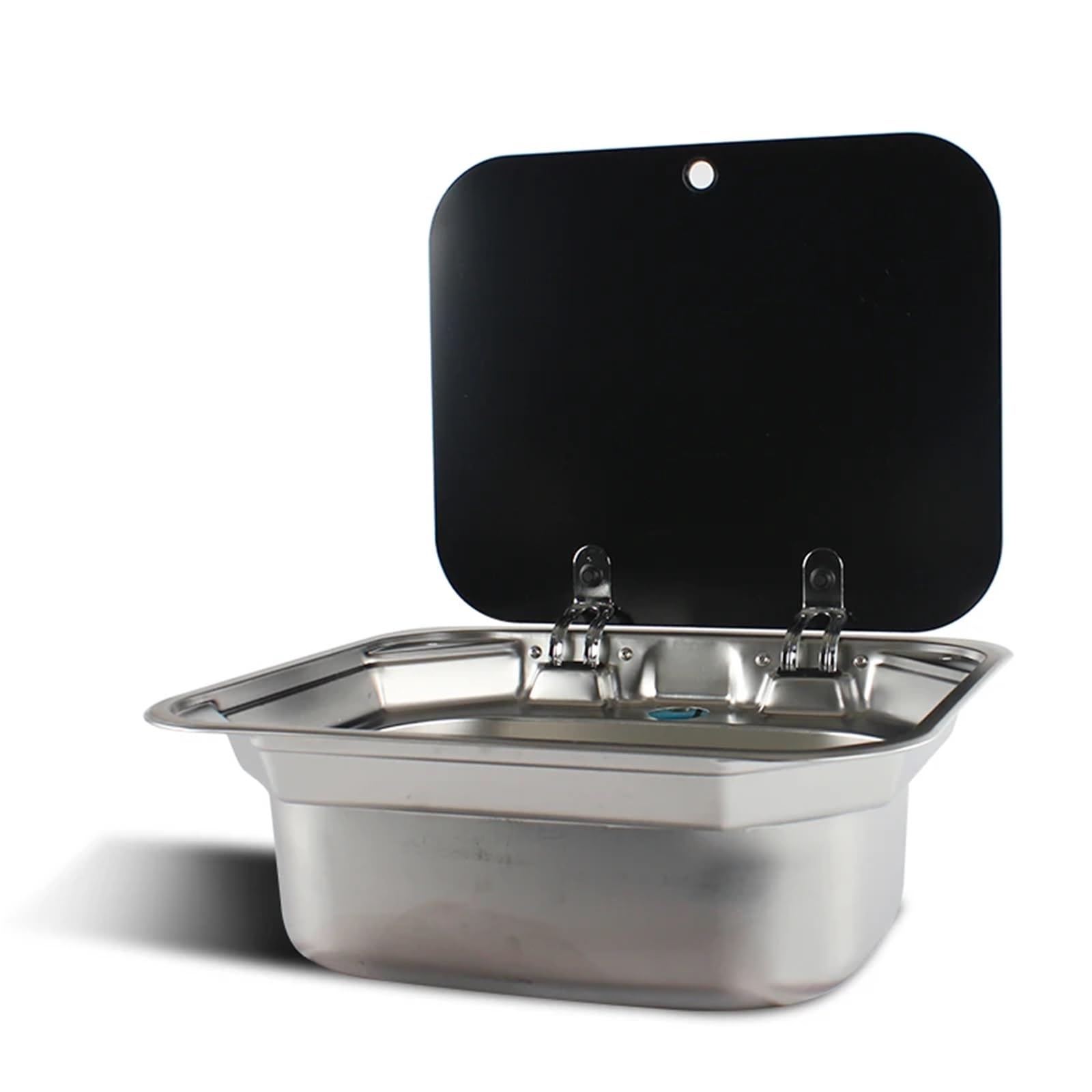 Yonmledo Sink Rv Stainless Steel Wash Rv Caravan Camping Stainless Steel Hand Wash Basin With Tempered Glass Lid Accessories Covered