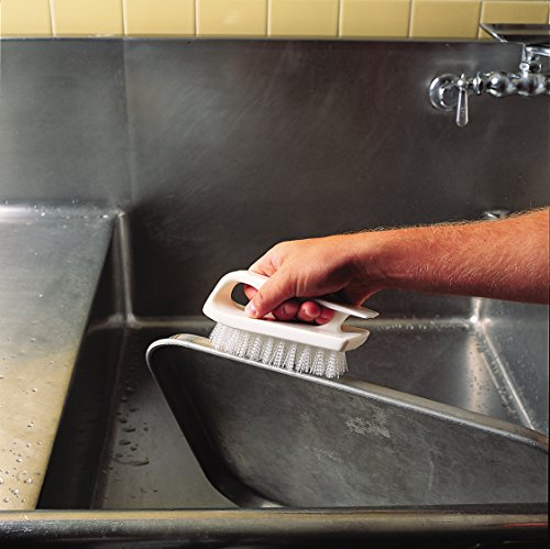 Image of SPARTA 4002402 Ergonomic Iron-Shaped Handle Scrub Brush, 6 inch, White (Pack of 12)