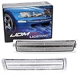 iJDMTOY Semi-Clear Lens Front Bumper White Full LED Strip Side Marker Lights Compatible With 1996-2002 BMW Z3 Roadster Convertible, Z3-M Coupe