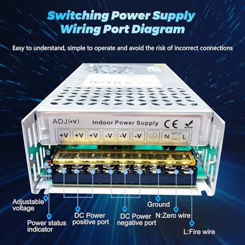 Image of 24V 25A 600W DC Switching Power Supply, AC 110v to 24v Converter (SMPS), 24 Volt Power Supply for LED Strip Light, CCTV Camera Security System,3D Printer