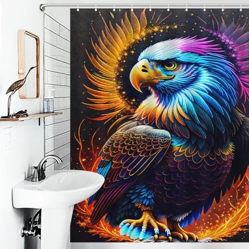 Rideau de douche perroquet en polyester de qualité supérieure 12 crochets - 6