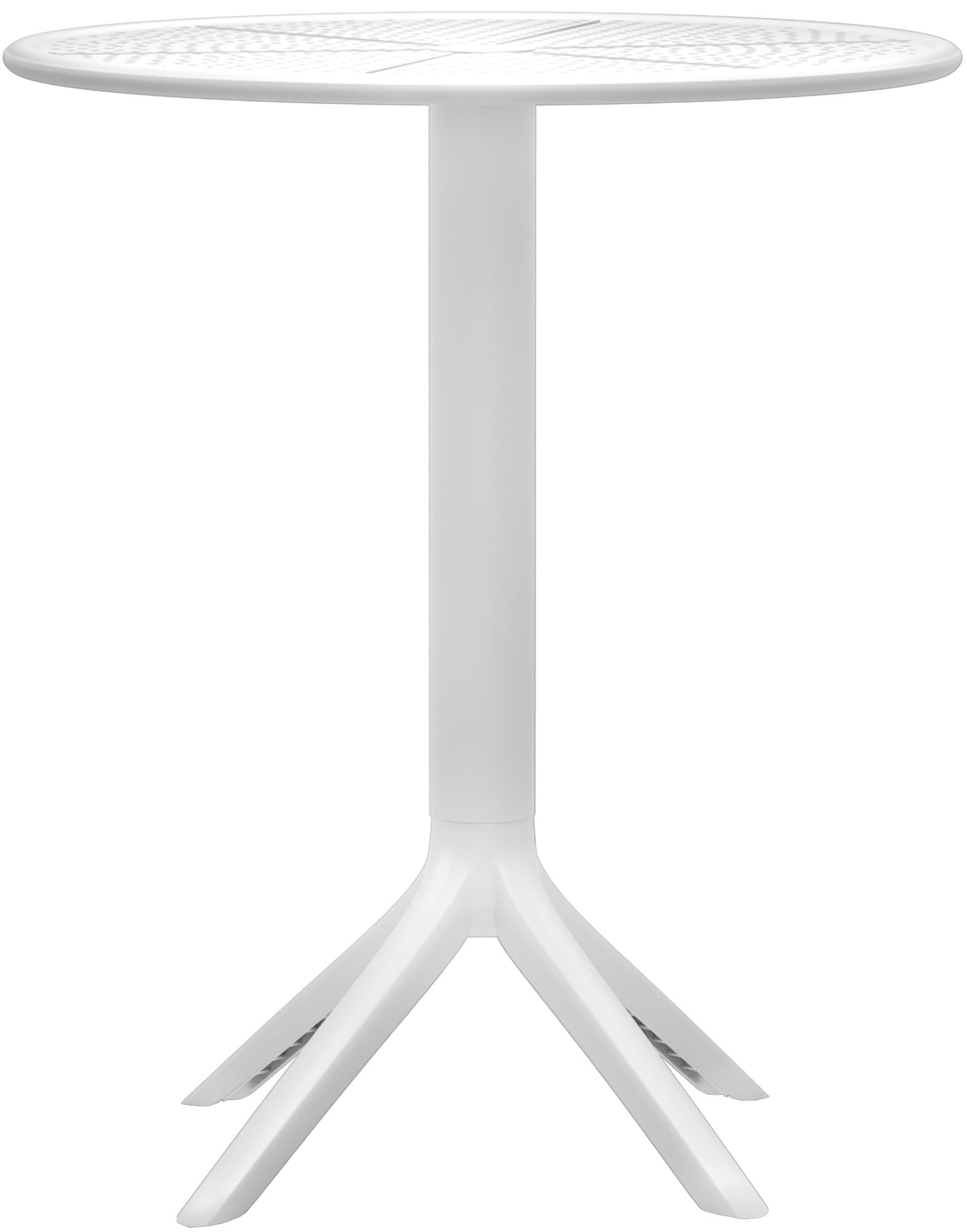 CLP Mesa Lacota Ø 60 cm I Mesa de jardín, Resistente a la Intemperie y a los Rayos UV I Mesa de balcón Redonda, Color:Blanco