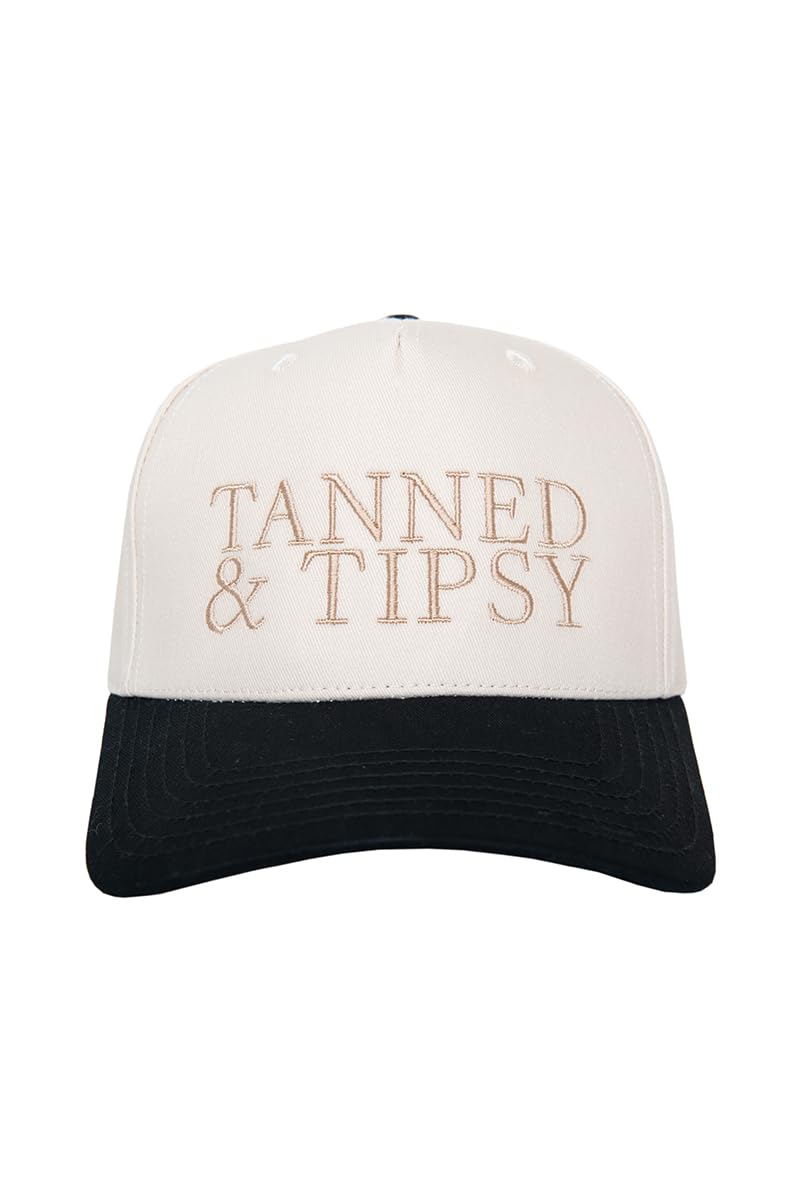 KATYDID Tanned & Tipsy Vintage Hat - Two-Toned Trucker Hat - Embroidered Snapback Baseball Cap for Women - Made in USA