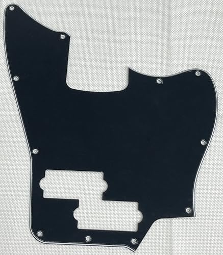 For Fit Squier Jaguar Bass Style Guitar Pickguard (3 Ply Black)