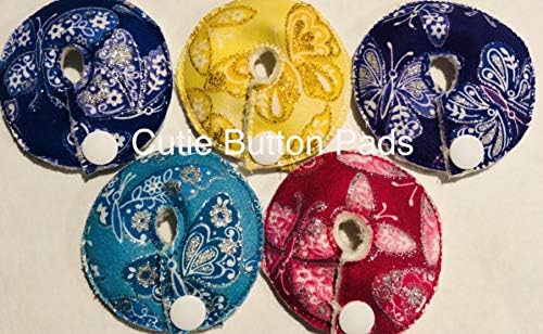 Cutie Button Pads G/J Tube 10 Pack Butterfly Organic Bamboo Extra Soft Fleece Next to Skin