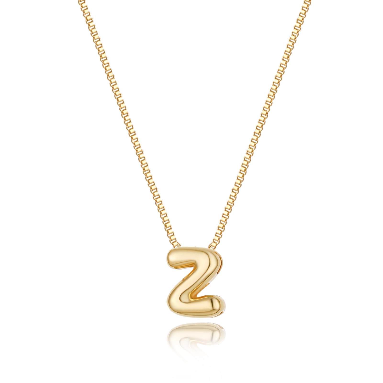 LisitineBubble Initial Necklaces Dainty Gold Letter Necklace 14K Gold Plated Cute Name Choker Necklaces for Women Trendy Gold Personalized Jewelry Gift for Women Girls