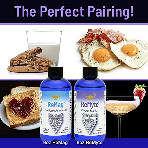 Rna Reset - Remag High Absorption Magnesium Liquid, Remyte Mineral Solution, 12 Minerals Including Iodine, Selenium, Zinc, Magnesium, Boron, 240 Ml Each - By Dr. Carolyn Dean #TOP4