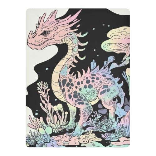 Drap imperméable lit bébé fille 132x71 cm Magic Dragon pastel