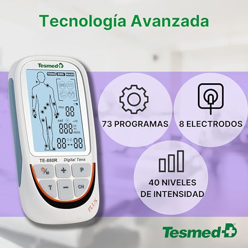 Electroestimulador TESMED TE-880R con 73 programas recargable para dolor 3