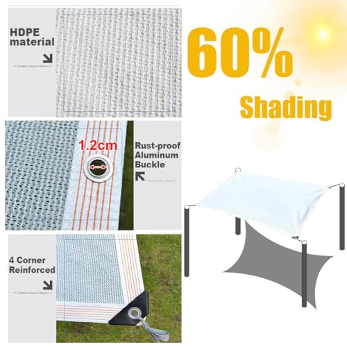 Toile d'ombrage 60% avec œillets bâche pare-soleil 3x6m