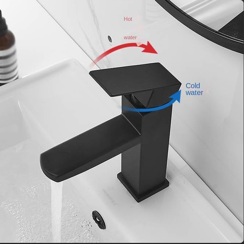 Robinet de lavabo de salle de bains eau chaude et froide en finition D - 4