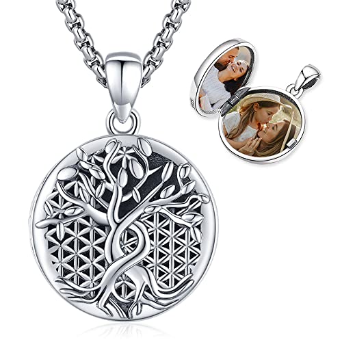 Médaillon collier pour photos en argent 925 pendentif oval gravé discret