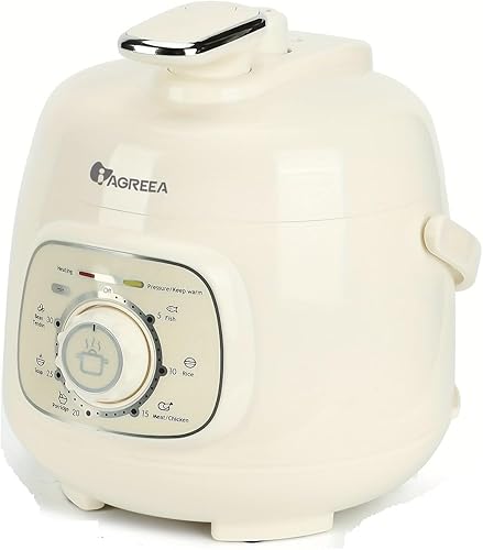 IAGREEA Olla arrocera, olla a presión eléctrica rápida, multicocina portátil con 6 ajustes de menú para harina de avena de arroz blancointegral y