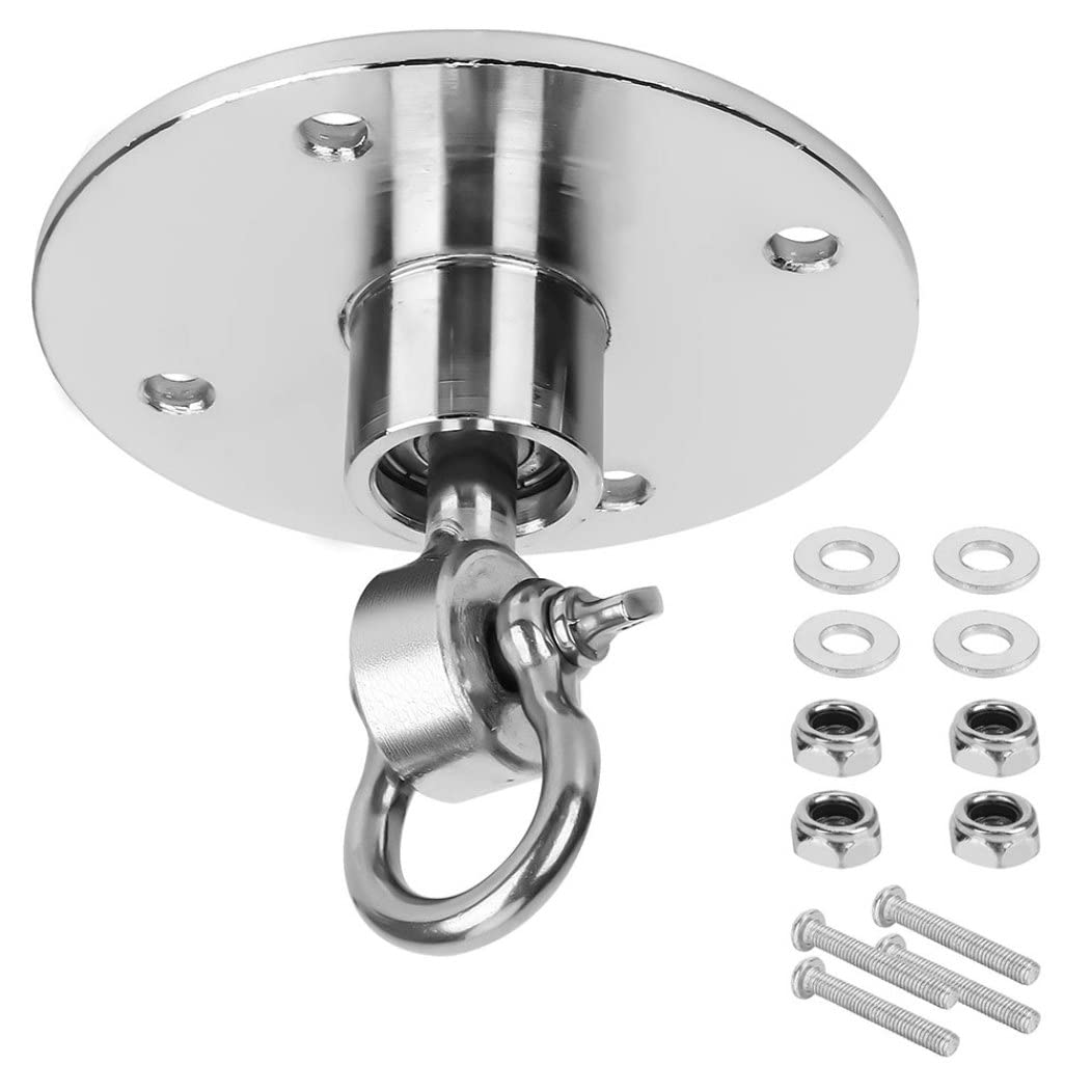 Speed-Bag-Schwebungen Boxbeutel Metallhalterung Multidirektion Speedbag Drehausrüstung zum Training von Boxen Silber, Schwenkdeckel Haken