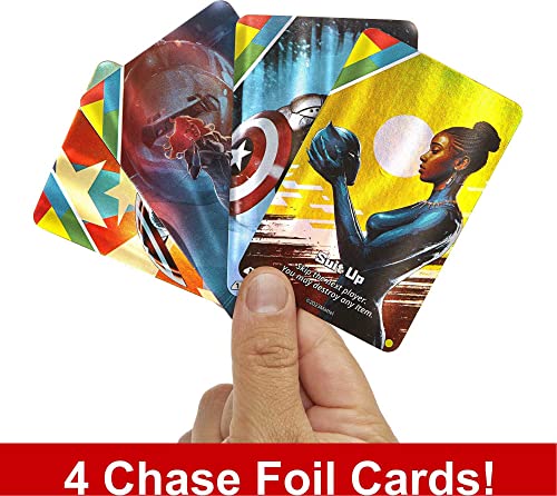 Mattel Games UNO Ultimate Marvel Kartenspiel mit 4 Charakter-Decks, 4 Sammelfolienkarten & Sonderregeln, 2-4 Spieler, 2nd Edition – Bild 4