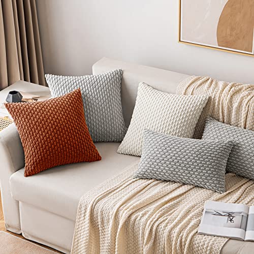 Miulee 2P_BOLUOMAISHUI_1818_2 Throw Pillow Covers Soft Corduroy Decorative Set Of 2 Boho Striped Fall Pillow Covers Pillowcases Farmhouse Home Decor thumb #6