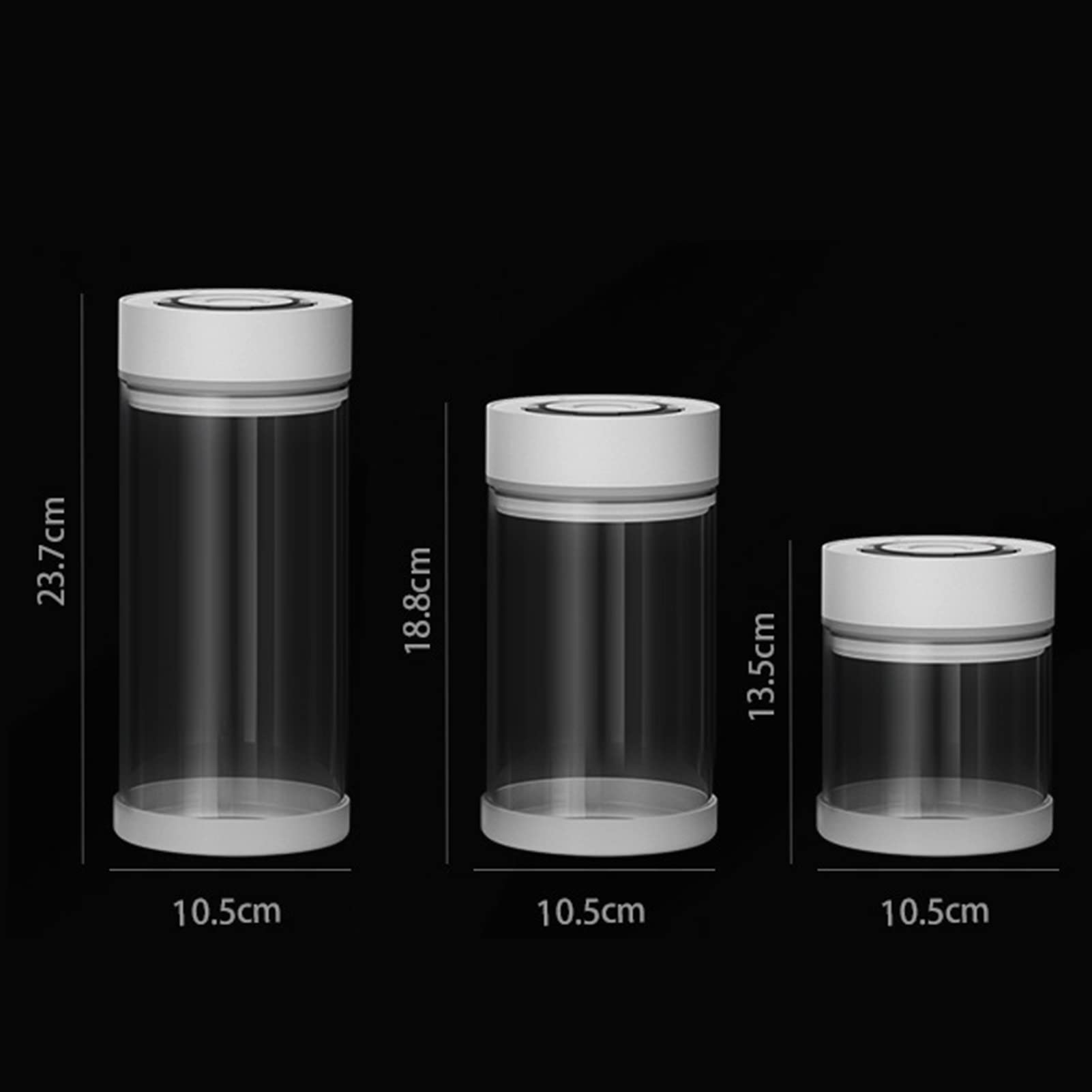 600/950 ml versiegelter Behälter mit hoher Kapazität, lebensmittelecht, automatischer Vakuum-Kaffeedose für Küche, luftdichtes Glas
