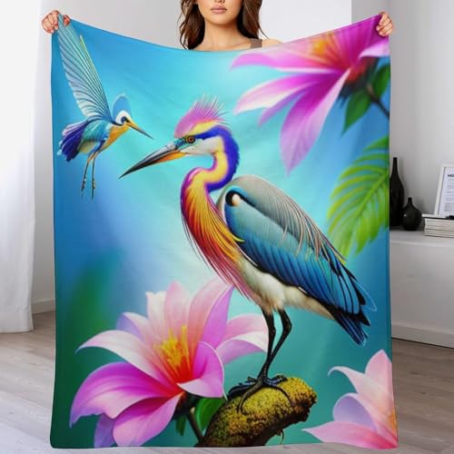 Couvertures de canapé oiseau mignon en flannel douce pour vos soirées cocooning