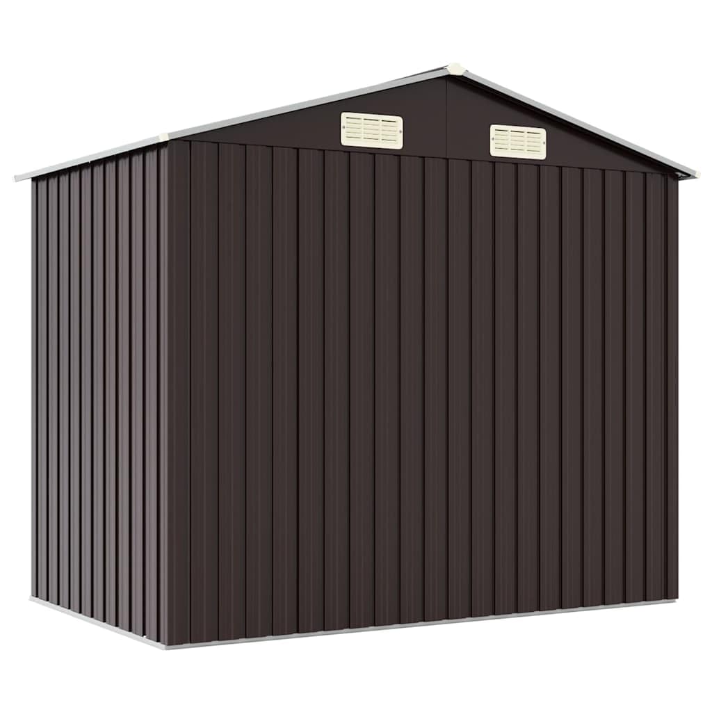 Cobertizo Braun 205 x 129 x 183 cm de acero galvanizado con techo inclinado para un almacenamiento duradero de herramientas, muebles de jardín, bicicletas, cortadoras de césped y más en jardín
