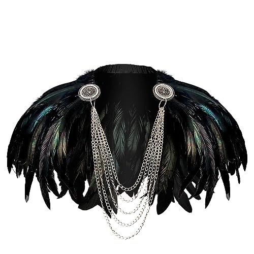 Gothic Umhang Mit Federkragen - Für Halloween & Cosplay