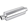 2.5 Inch Inlet/Outlet Universal Exhaust Resonator – Stainless Steel Polished, 15.8 Inch Straight Through